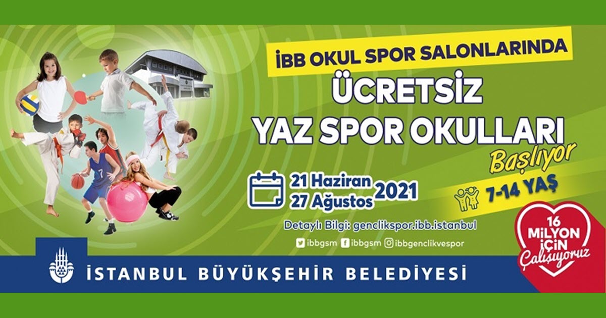 İBB’NİN ÜCRETSİZ YAZ SPOR OKULLARI BAŞLIYOR