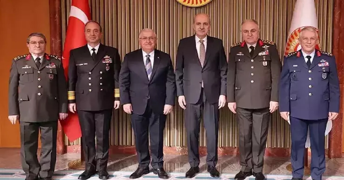 BAKAN GÜLER VE KUVVET KOMUTANLARDAN TBMM BAŞKANI KURTULMUŞ