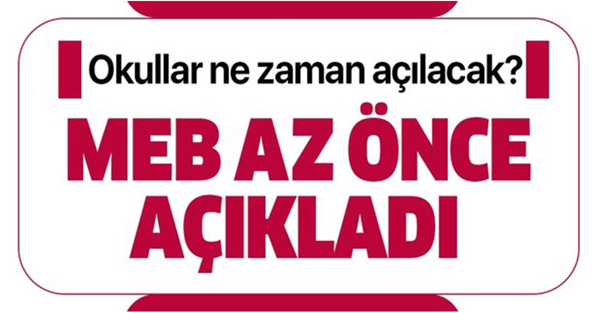 MİLLİ EĞİTİM BAKANLIĞI'NDAN YÜZ YÜZE AĞİTİM AÇIKLAMASI