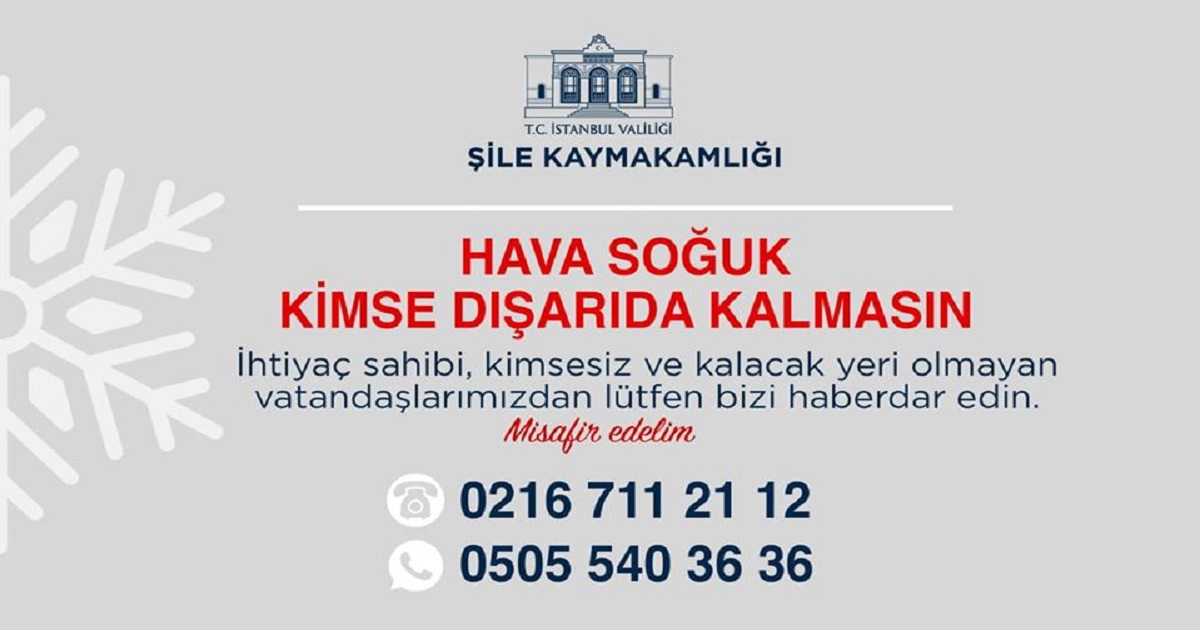 VALİ YERLİKAYA "HAVA SOĞUK KİMSE DIŞARIDA KALMASIN!"