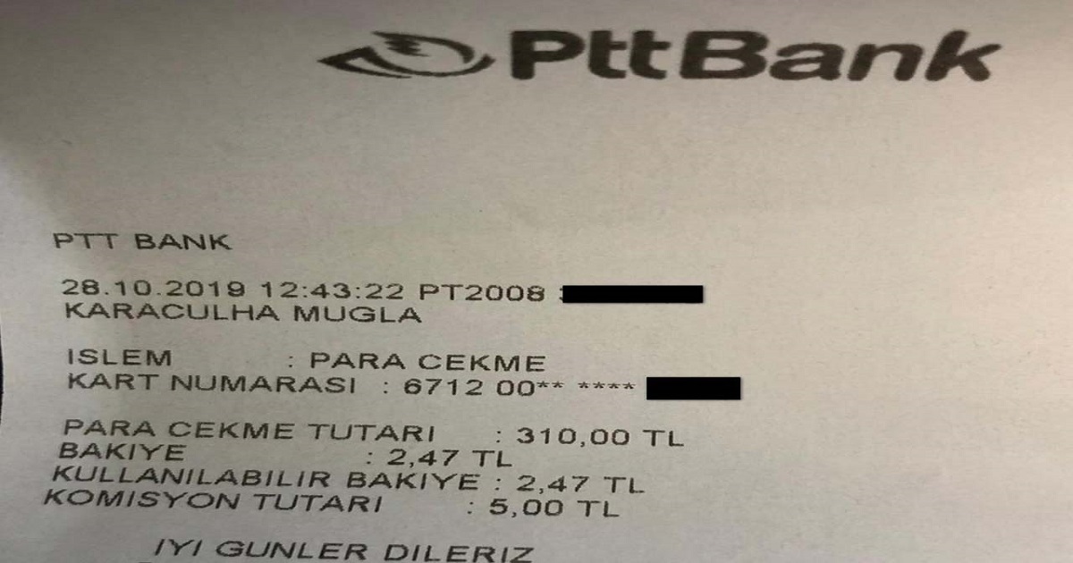 EMEKLİ MAAŞINI PTT
